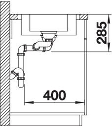 Plan Evier en inox Blanco Lantos 519719 couleur inox 940x490 avec 1 cuve vidage manuel