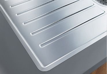 Vue 2 Evier en inox Blanco Lantos 519720 couleur inox 1000x500 avec 1 cuve vidage manuel