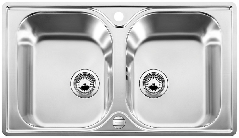  Evier en inox Blanco Lantos 519711 couleur inox 860x500 avec 2 cuves vidage manuel 519711