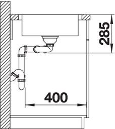 Plan Evier en inox Blanco Lantos 519711 couleur inox 860x500 avec 2 cuves vidage manuel