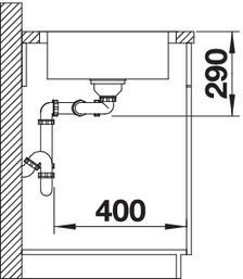 Plan Evier en inox Blanco Lantos 520434 couleur inox 763x490 avec 2 cuves vidage manuel