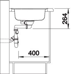 Plan Evier en inox Blanco Lantos 516277 couleur inox 930x510 avec 1 cuve vidage manuel