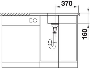 Plan Evier en inox Blanco Lantos 523140 couleur inox 780x500 avec 1 cuve vidage manuel