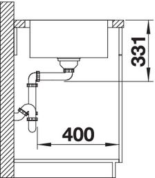 Plan Evier en inox Blanco Lemis 523030 couleur inox 860x500 avec 1 cuve