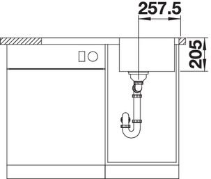 Plan Evier en inox Blanco Lemis 523030 couleur inox 860x500 avec 1 cuve