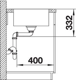 Plan Evier en inox Blanco Lemis 525115 couleur inox 606x500 avec 1 cuve