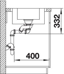 Plan Evier en inox Blanco Lemis 523032 couleur inox 1000x500 avec 1 cuve