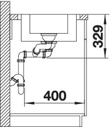 Plan Evier en inox Blanco Lemis 523033 couleur inox 1000x500 avec 1 cuve vidage manuel