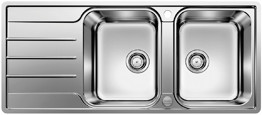  Evier en inox Blanco Lemis 523037 couleur inox 1160x500 avec 2 cuves vidage manuel 523037