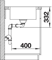 Plan Evier en inox Blanco Lemis 523039 couleur inox 860x500 avec 2 cuves