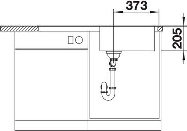 Plan Evier en inox Blanco Lemis 523034 couleur inox 1000x500 avec 1 cuve