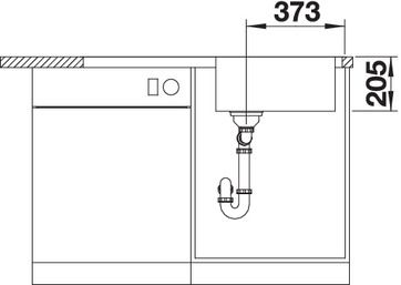 Plan Evier en inox Blanco Lemis 523035 couleur inox 1000x500 avec 1 cuve vidage manuel