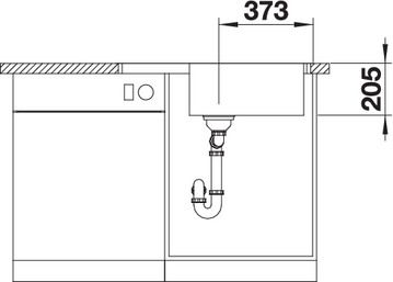 Plan Evier en inox Blanco Lemis 525110 couleur inox 780x500 avec 1 cuve vidage manuel