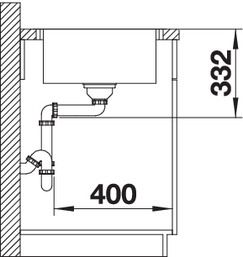 Plan Evier en inox Blanco Lemis 525111 couleur inox 780x500 avec 1 cuve