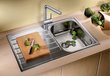 Vue 1 Evier en inox Blanco Livit 516352 couleur inox 860x500 avec 1 cuve