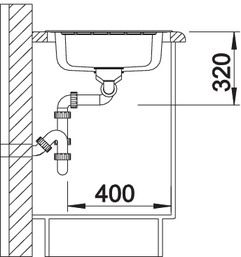 Plan Evier en inox Blanco Livit 516351 couleur inox 1000x500 avec 1 cuve vidage manuel