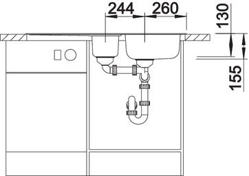 Plan Evier en inox Blanco Livit 516351 couleur inox 1000x500 avec 1 cuve vidage manuel