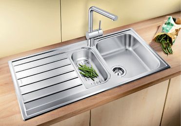 Vue 3 Evier en inox Blanco Livit 516351 couleur inox 1000x500 avec 1 cuve vidage manuel