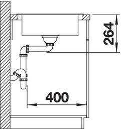 Plan Evier en inox Blanco Livit 518612 couleur inox 1000x500 avec 1 cuve vidage manuel