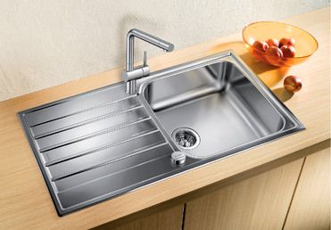 Vue 2 Evier en inox Blanco Livit 518611 couleur inox 1000x500 avec 1 cuve vidage manuel