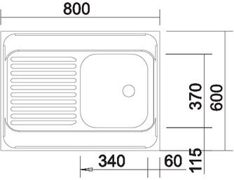 Plan Evier en inox Blanco Blanco 510500 couleur inox 800x600 avec 1 cuve