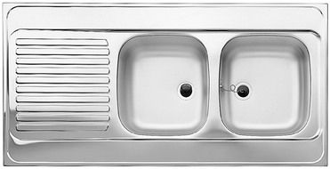 Vue 1 Evier en inox Blanco Blanco 510505 couleur inox 1200x600 avec 2 cuves