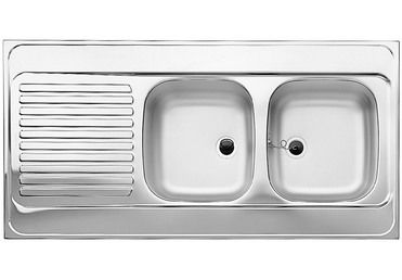 Vue 1 Evier en inox Blanco Blanco 519428 couleur inox 1200x600 avec 2 cuves