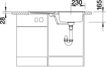 Plan Evier en inox Blanco Rondoset 513310 couleur inox avec 1 cuve