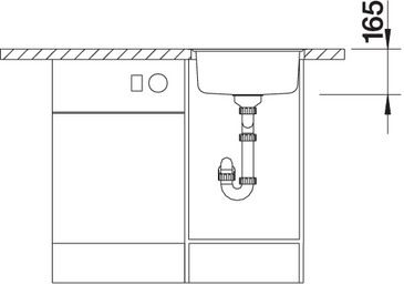 Plan Evier en inox Blanco Rondosol-if 514647 couleur inox avec 1 cuve