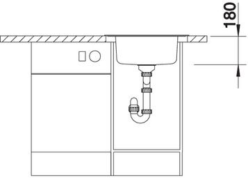 Plan Evier en inox Blanco Rondoval 513313 couleur inox 535x490 avec 1 cuve