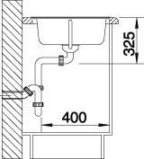 Plan Evier en inox Blanco Tipo 520141 couleur inox 860x500 avec 1 cuve