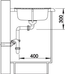 Plan Evier en inox Blanco Tipo 516524 couleur inox 605x500 avec 1 cuve