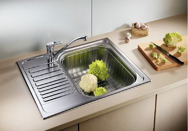 Vue 2 Evier en inox Blanco Tipo 516524 couleur inox 605x500 avec 1 cuve