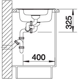 Plan Evier en inox Blanco Tipo 520142 couleur inox 950x500 avec 1 cuve