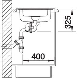 Plan Evier en inox Blanco Tipo 512303 couleur inox 950x500 avec 1 cuve