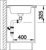 Plan Evier en inox Blanco Tipo 511924 couleur inox 860x500 avec 2 cuves