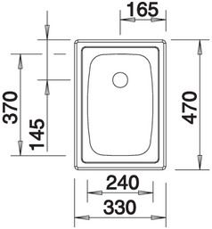 Plan Evier en inox Blanco Top 501067 couleur inox 370x330 avec 1 cuve