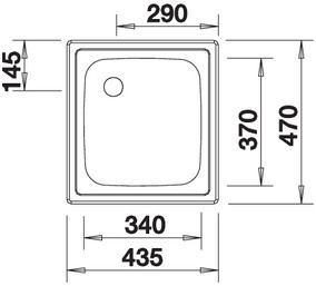 Plan Evier en inox Blanco Top 501065 couleur inox 435x470 avec 1 cuve