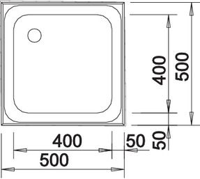 Plan Evier en inox Blanco Top 521453 couleur inox 500x500 avec 1 cuve