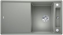  Evier en silgranit® puradur® Blanco Axia 523208 couleur gris perle 915x510 avec 1 cuve vidage manuel