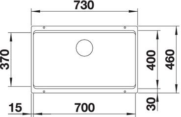 Plan Evier en silgranit® puradur® Blanco Etagon 525167 couleur anthracite 730x460 avec 1 cuve vidage automatique