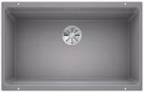  Evier en silgranit® puradur® Blanco Etagon 525169 couleur alumétallic 730x460 avec 1 cuve vidage automatique