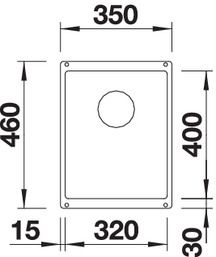 Plan Evier en silgranit® puradur® Blanco Subline 523406 couleur anthracite 350x460 avec 1 cuve vidage automatique