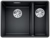 Evier en silgranit® puradur® Blanco Subline 523568 couleur anthracite 552x427 avec 1 cuve vidage automatique
