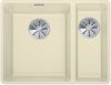 Evier en silgranit® puradur® Blanco Subline 523572 couleur jasmin 552x427 avec 1 cuve vidage automatique