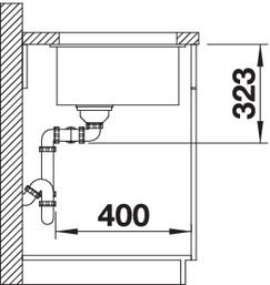 Plan Evier en silgranit® puradur® Blanco Subline 523574 couleur anthracite 755x460 avec 2 cuves vidage automatique