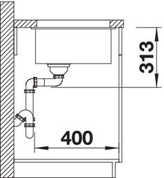 Plan Evier en silgranit® puradur® Blanco Subline 523422 couleur anthracite 430x460 avec 1 cuve vidage automatique