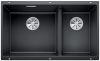 Evier en silgranit® puradur® Blanco Subline 523151 couleur anthracite 755x440 avec 2 cuves vidage automatique