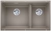 Evier en silgranit® puradur® Blanco Subline 523158 couleur tartufo 755x440 avec 2 cuves vidage automatique