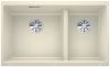 Evier en silgranit® puradur® Blanco Subline 523156 couleur jasmin 755x440 avec 2 cuves vidage automatique